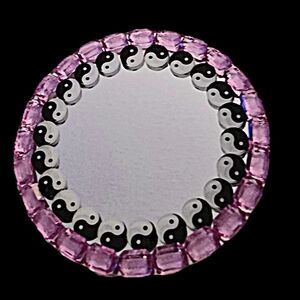 Pink and Black Yin Yang Bracelet